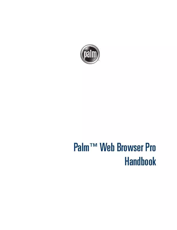 Mode d'emploi PALM WEB BROWSER PRO