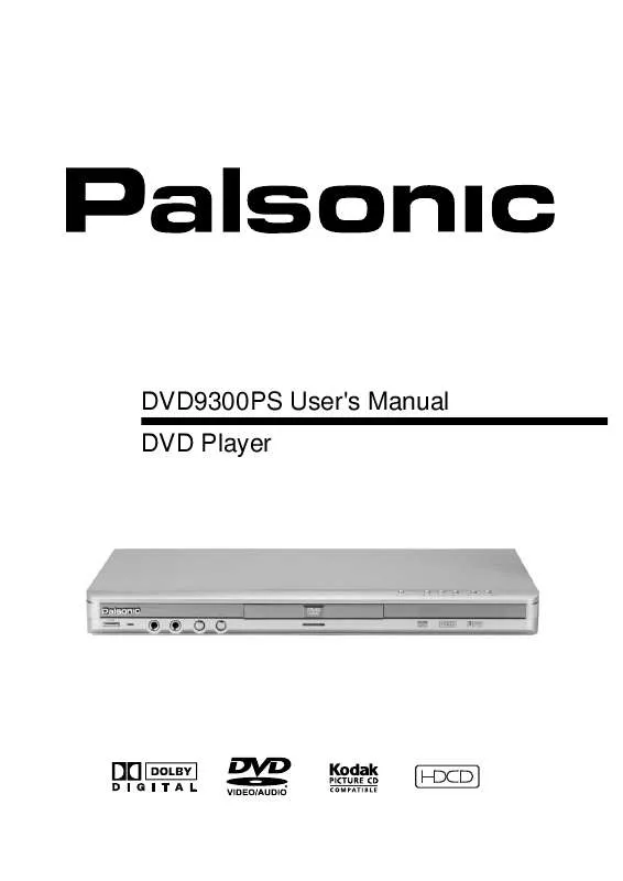 Mode d'emploi PALSONIC DVD9300PS