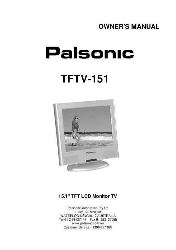 Mode d'emploi PALSONIC TFTV151