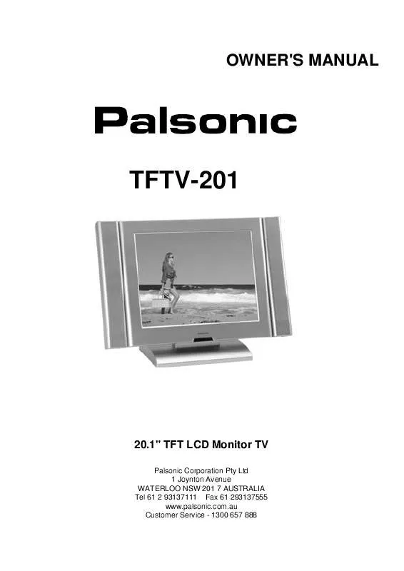 Mode d'emploi PALSONIC TFTV201