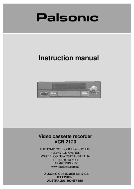Mode d'emploi PALSONIC VCR2120