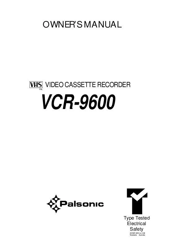 Mode d'emploi PALSONIC VCR9600