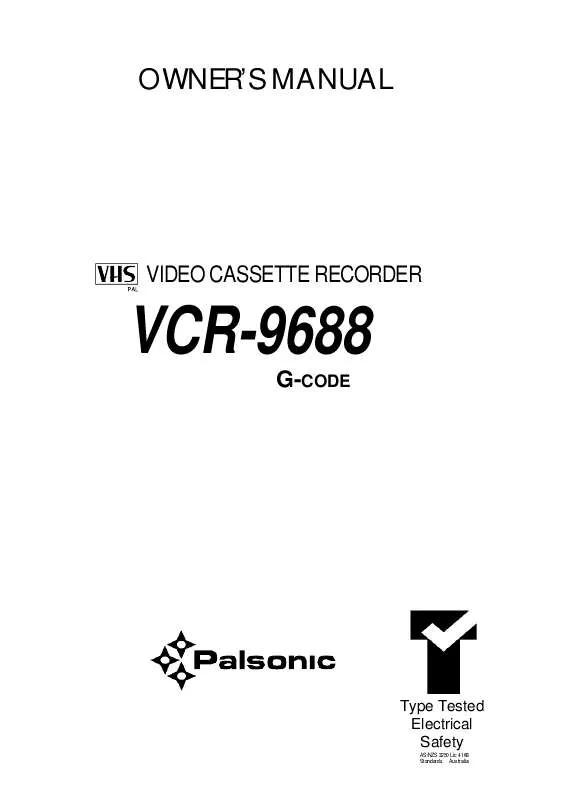 Mode d'emploi PALSONIC VCR9688
