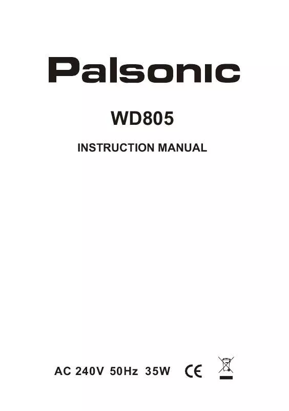 Mode d'emploi PALSONIC WD805