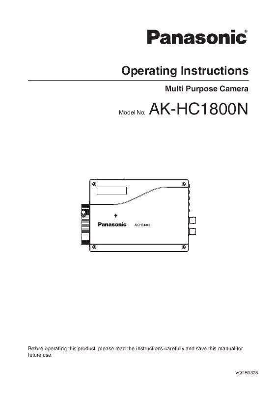 Mode d'emploi PANASONIC AK-HC1800N