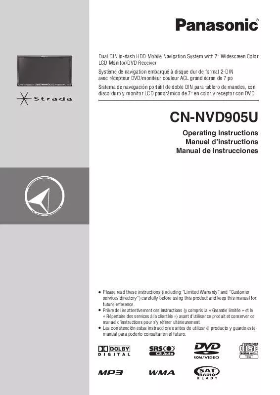 Mode d'emploi PANASONIC CN-NVD905U