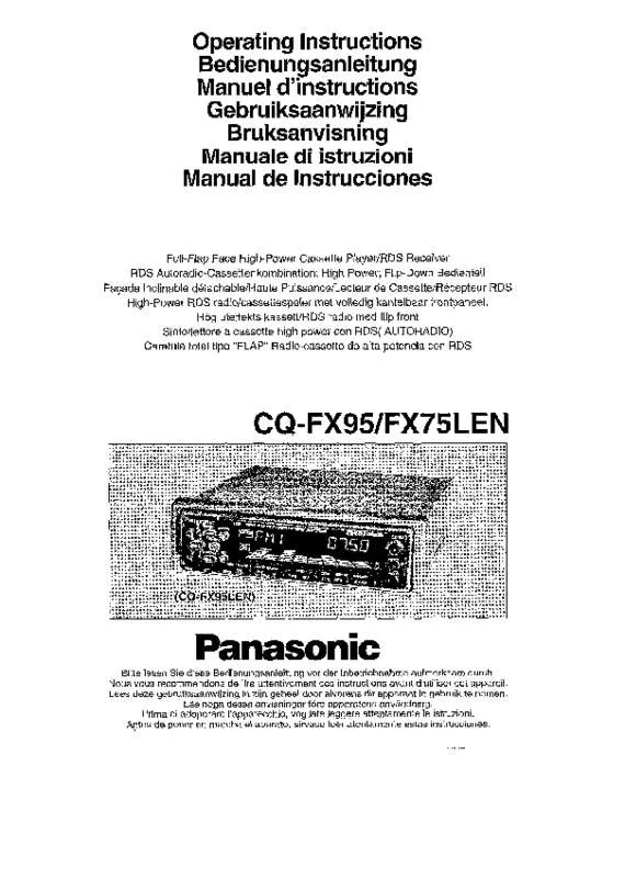 Mode d'emploi PANASONIC CQ-FX 95