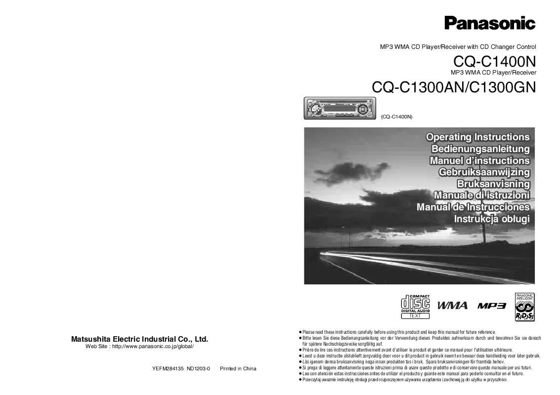Mode d'emploi PANASONIC CQ-C1300AN