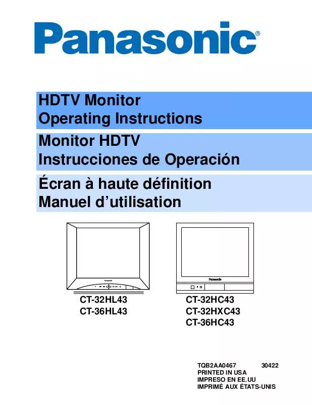 Mode d'emploi PANASONIC CT-32HL43