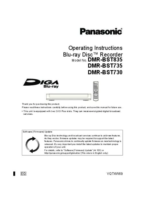 Mode d'emploi PANASONIC DMR-BST735EG