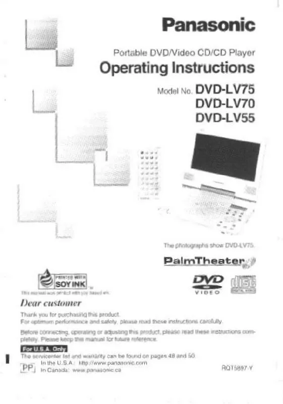 Mode d'emploi PANASONIC DVD-LV70PP
