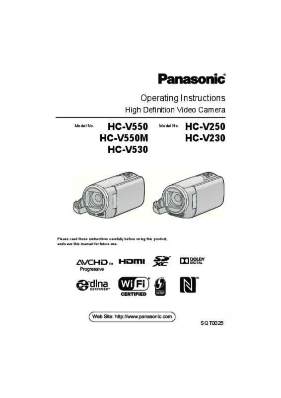 Mode d'emploi PANASONIC HC-V250