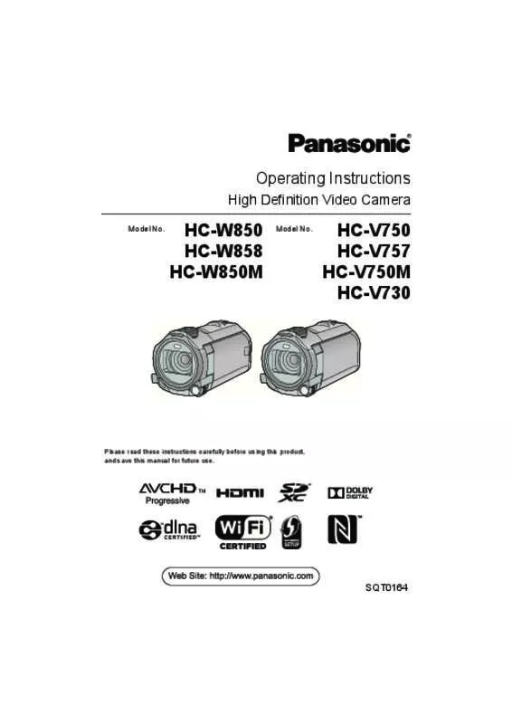 Mode d'emploi PANASONIC HC-V750