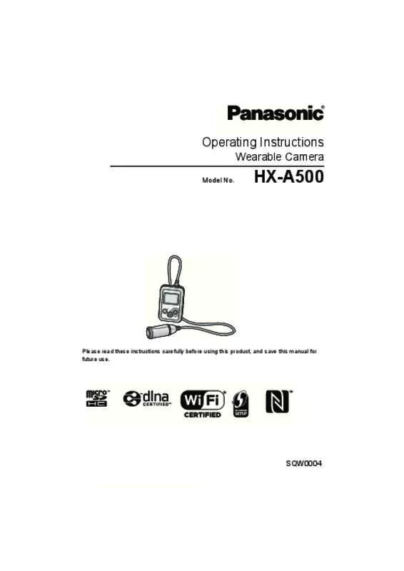 Mode d'emploi PANASONIC HX-A500GH