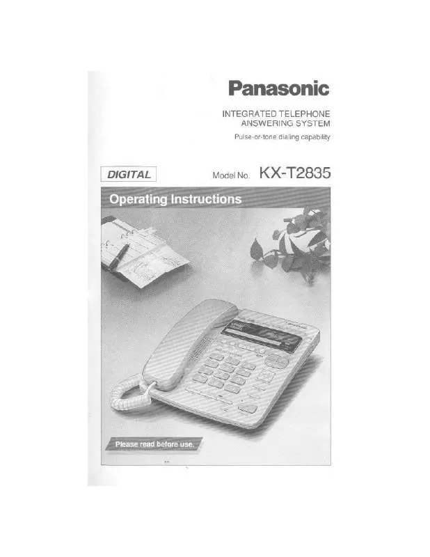 Mode d'emploi PANASONIC KX-T2835