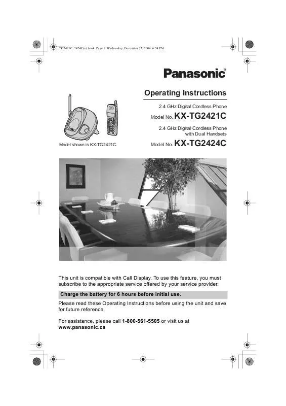 Mode d'emploi PANASONIC KX-TG2421C