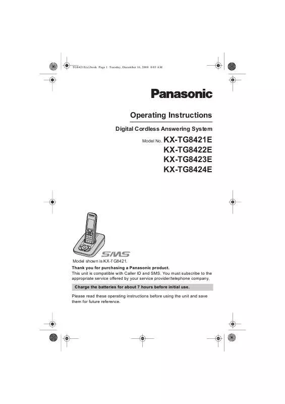 Mode d'emploi PANASONIC KX-TG8421E