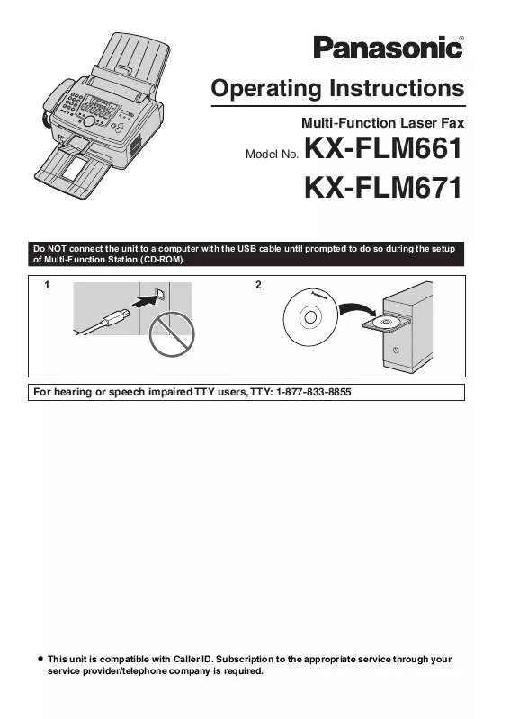 Mode d'emploi PANASONIC KXFLM661