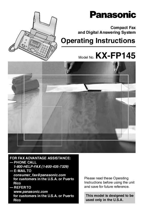 Mode d'emploi PANASONIC KX-FP145