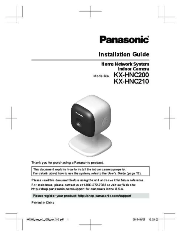 Mode d'emploi PANASONIC KX-HNC210