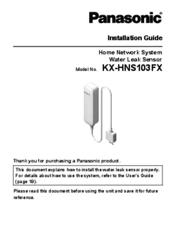 Mode d'emploi PANASONIC KX-HNS103FX