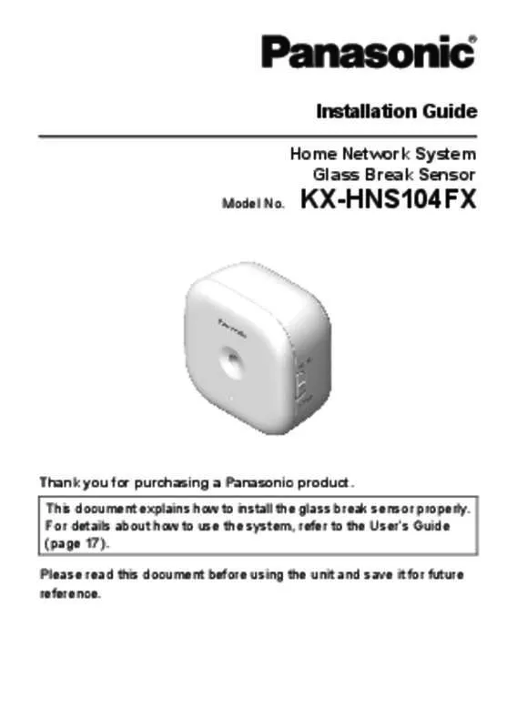 Mode d'emploi PANASONIC KX-HNS104FX