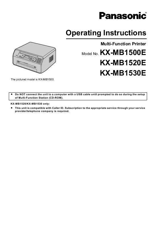 Mode d'emploi PANASONIC KX-MB1530E