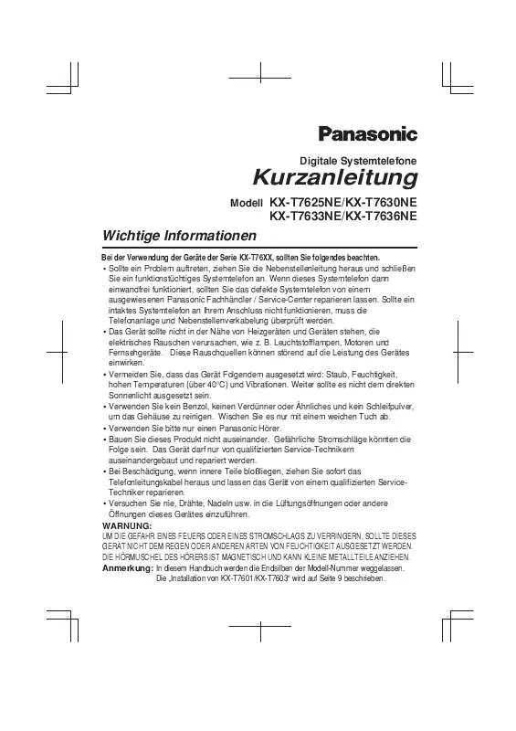 Mode d'emploi PANASONIC KX-T7636NE