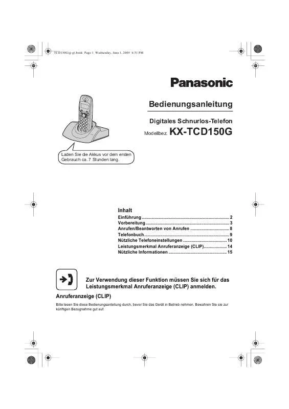 Mode d'emploi PANASONIC KXTCD153G