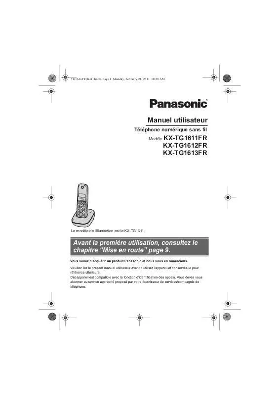 Mode d'emploi PANASONIC KXTG1611FR