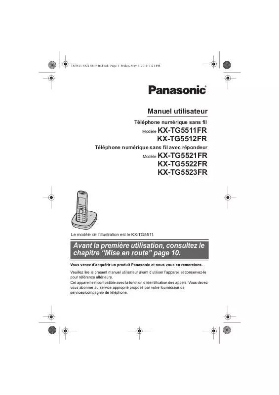 Mode d'emploi PANASONIC KXTG5522FR
