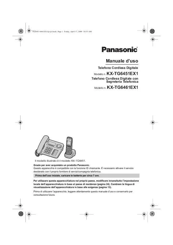 Mode d'emploi PANASONIC KXTG6461EX1