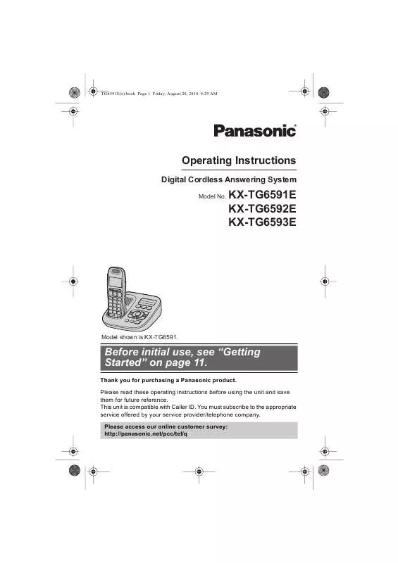 Mode d'emploi PANASONIC KXTG6592E