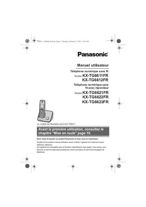 Mode d'emploi PANASONIC KXTG6611FR