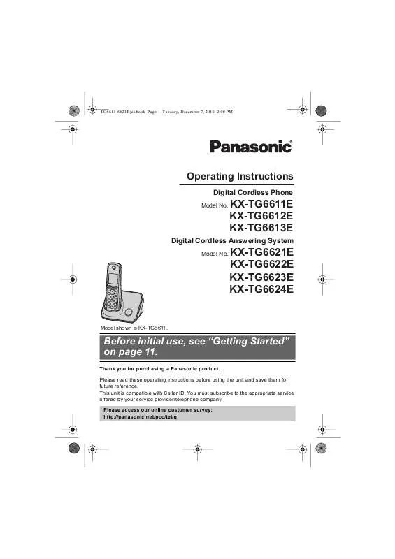 Mode d'emploi PANASONIC KX-TG6622E