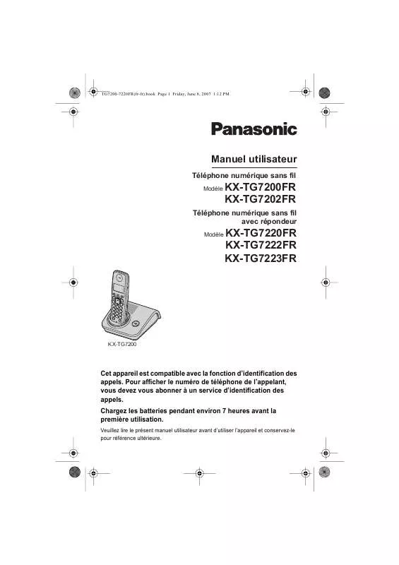 Mode d'emploi PANASONIC KXTG7200FR