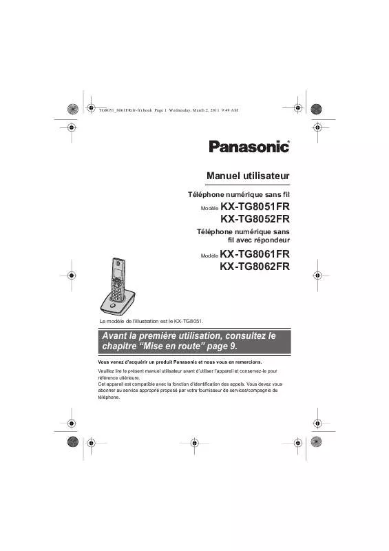 Mode d'emploi PANASONIC KXTG8051FR