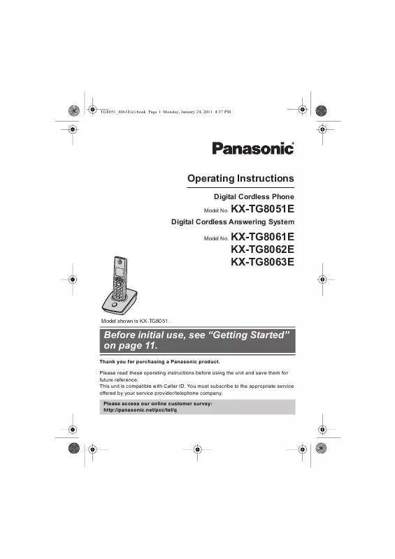 Mode d'emploi PANASONIC KX-TG8063E