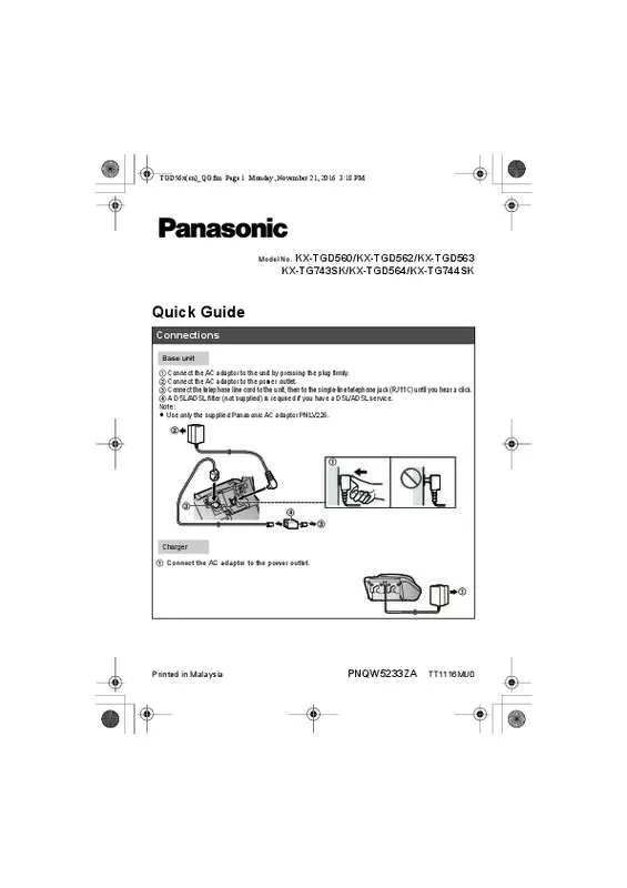 Mode d'emploi PANASONIC KX-TGD563