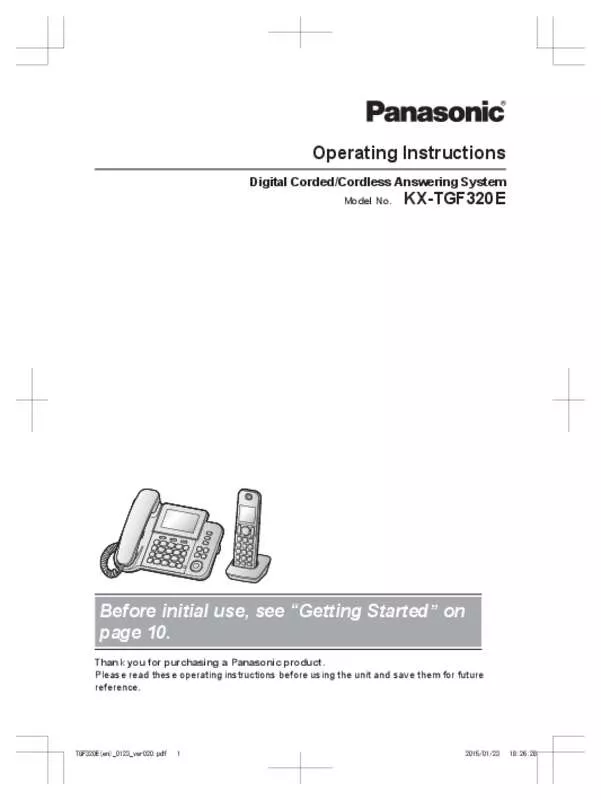 Mode d'emploi PANASONIC KXTGF320E
