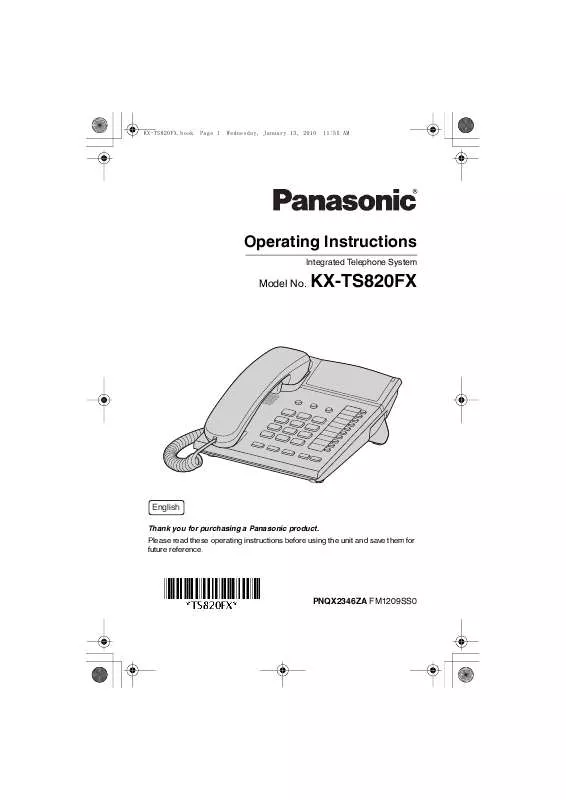 Mode d'emploi PANASONIC KX-TS820FX