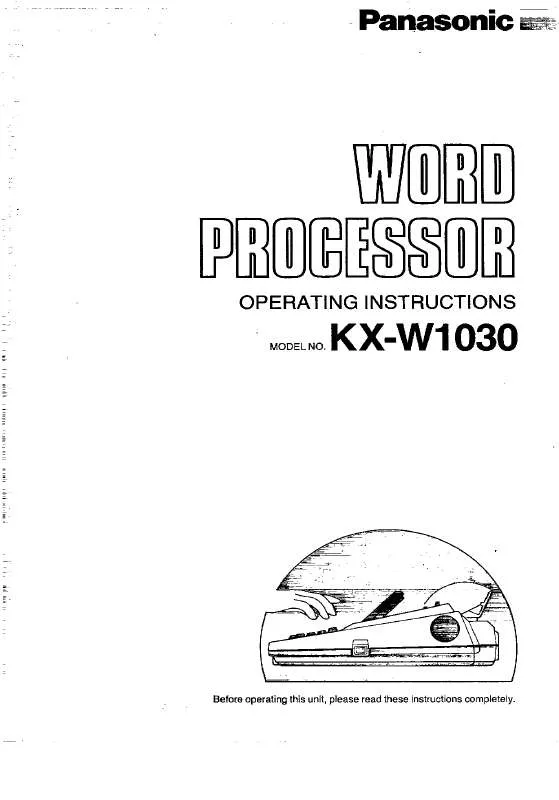 Mode d'emploi PANASONIC KX-W1030