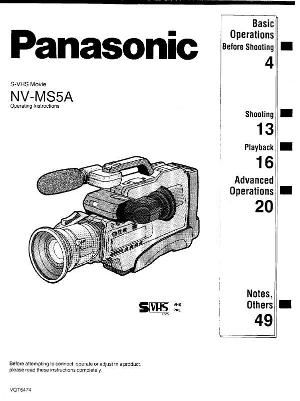 Mode d'emploi PANASONIC NV-MS5A