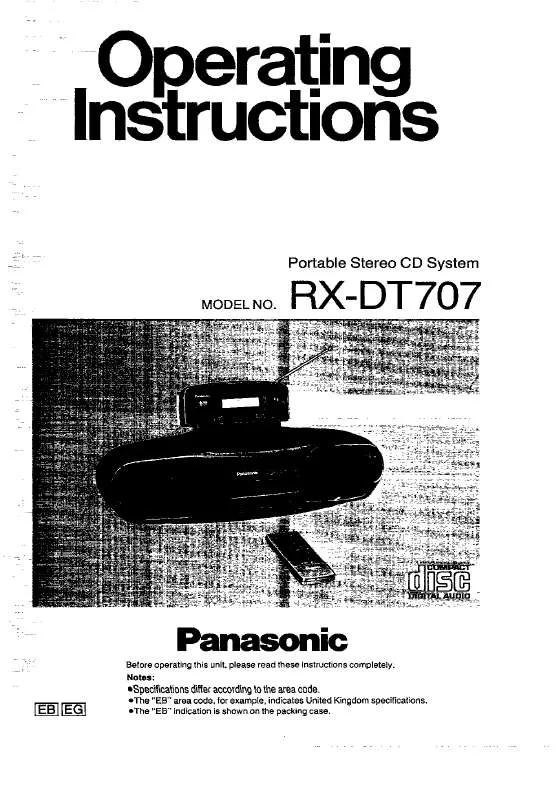 Mode d'emploi PANASONIC RX-DT707
