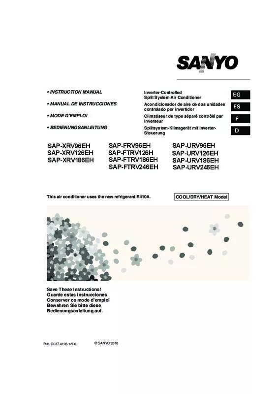 Mode d'emploi PANASONIC SAP-XRV96EH