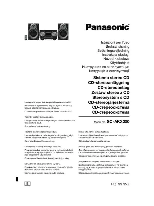 Mode d'emploi PANASONIC SC-AKX200