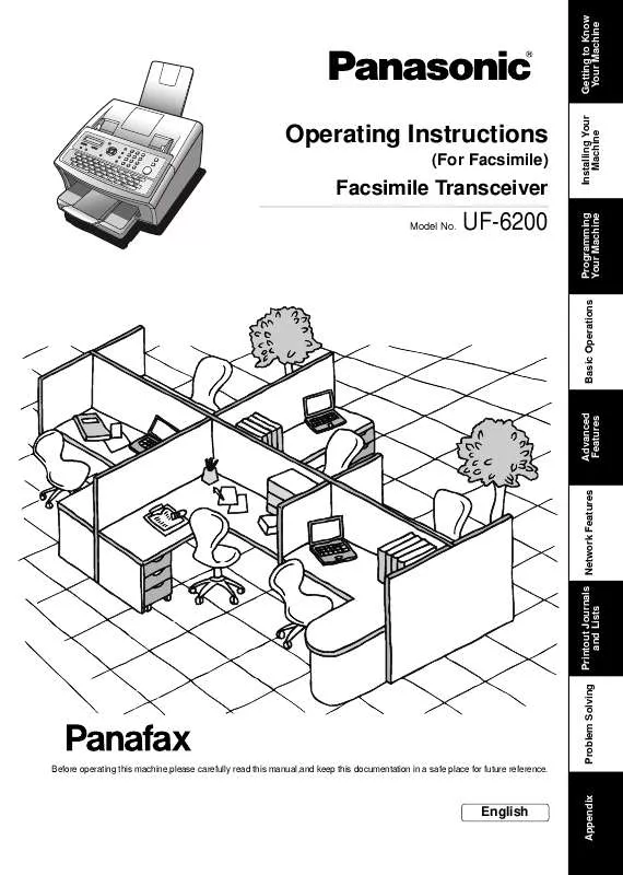 Mode d'emploi PANASONIC UF-6200