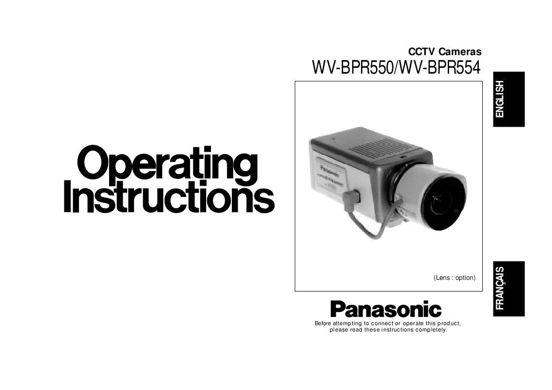 Mode d'emploi PANASONIC WV-BP550