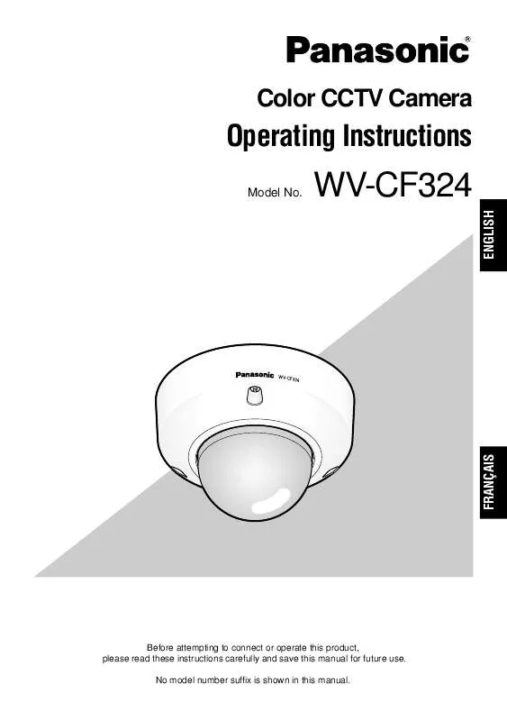 Mode d'emploi PANASONIC WV-CF324