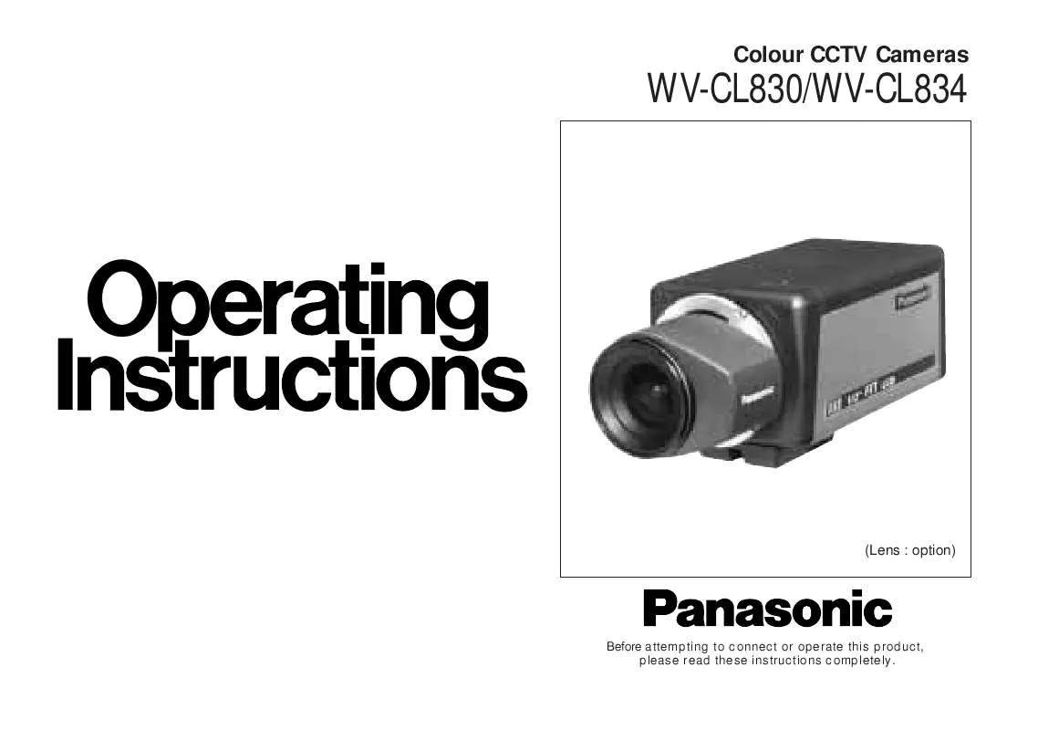 Mode d'emploi PANASONIC WV-CL830